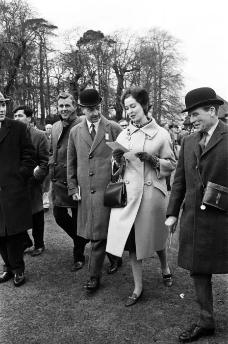 Framed Print : Secretary of State for War John Profumo with his wife Valerie Hobson at Sandown Park