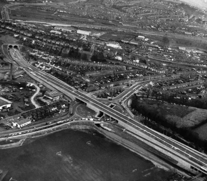 Framed Print : A section of the M4 from Malpas Road roundabout junction towards the Brynglas tunnels Framed Print : A section of the M4 from Malpas Road roundabout junction towards the Brynglas tunnels