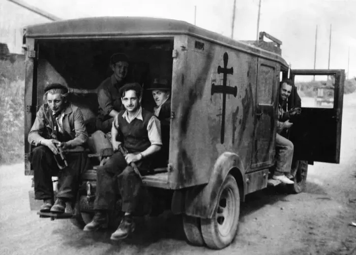 Framed Print : A section of the Maquis, a rural guerrilla band of French Resistance fighters during