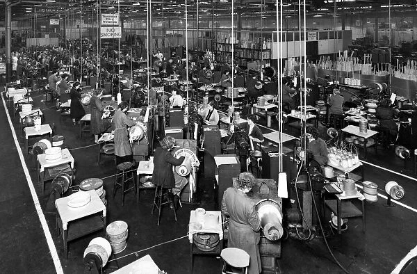 A section of the Transformer coil winding shop at the English Electric Company
