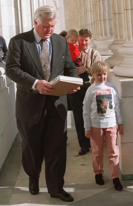 Framed Print : Senator Edward Kennedy presents Catherine Hamill 9 of Belfast Northern Ireland with an Framed Print : Senator Edward Kennedy presents Catherine Hamill 9 of Belfast Northern Ireland with an