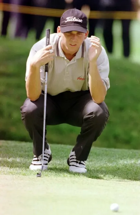 Framed Print : Sergio Garcia golfer July 1999 Preparing to putt during Loch Lomond Tournament Framed Print : Sergio Garcia golfer July 1999 Preparing to putt during Loch Lomond Tournament