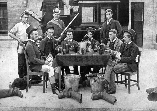 The servants enjoying refreshment after the shoot in 1888