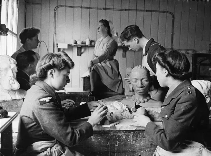 Framed Print : The service men and AT patients at the Mill Hill Emergency Hospital found that Nurse Joan Framed Print : The service men and AT patients at the Mill Hill Emergency Hospital found that Nurse Joan