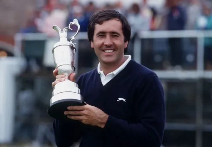 Framed Print : Seve Ballesteros with 1988 British Open trophy July 1988