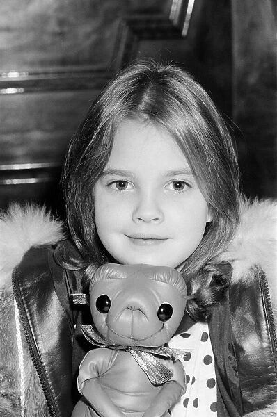 Seven year old child actress Drew Barrymore, the young star of the film E. T