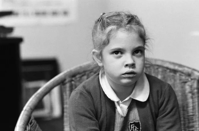 Framed Print : Seven year old child actress Drew Barrymore, the young star of the film E. T Framed Print : Seven year old child actress Drew Barrymore, the young star of the film E. T