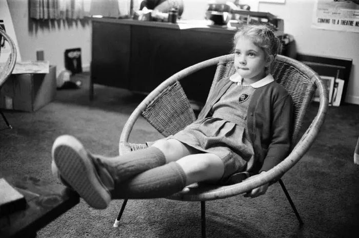 Framed Print : Seven year old child actress Drew Barrymore, the young star of the film E. T Framed Print : Seven year old child actress Drew Barrymore, the young star of the film E. T
