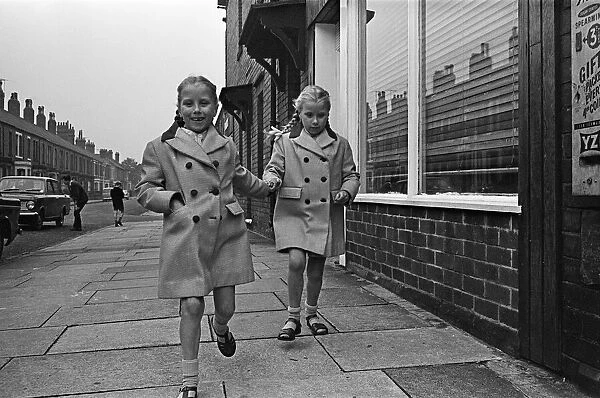 The seven year old Pollock twins of Whitley Bay, Gillian and Jennifer