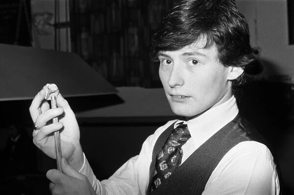 Seventeen year old snooker player Jimmy White playing at Wisbech Conservative Club in