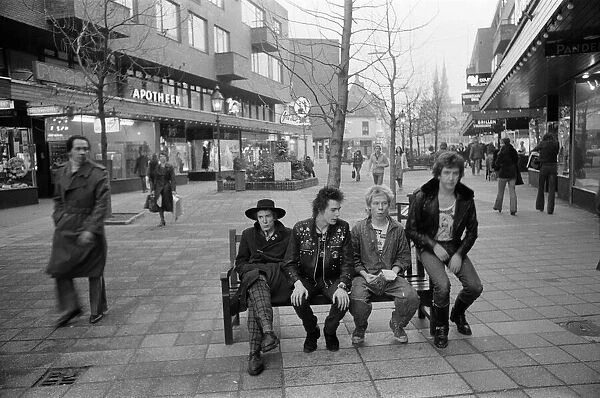 The Sex Pistols in Eindhoven, Holland. Johnny Rotten, Sid Vicious, Steve Jones