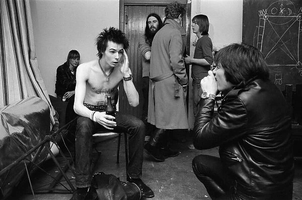The Sex Pistols in Eindhoven, Holland. Sid Vicious. 11th December 1977