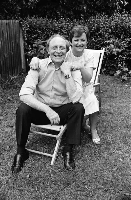 Framed Print : Shadow Secretary of State for Education Neil Kinnock at home with his wife Glenys in Framed Print : Shadow Secretary of State for Education Neil Kinnock at home with his wife Glenys in