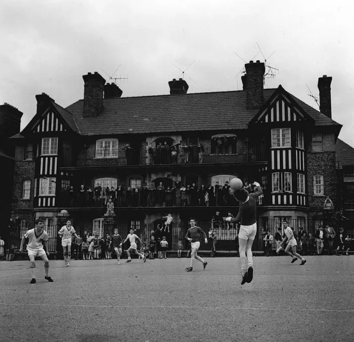 Framed Print : Bill Shankly watched a game of Street football from a flat above Eldon Grove off Framed Print : Bill Shankly watched a game of Street football from a flat above Eldon Grove off
