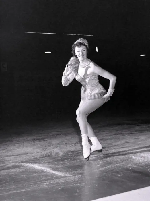Framed Print : These shapely legs are insured for £10, 000. On them Pat Gregory has skated her way Framed Print : These shapely legs are insured for £10, 000. On them Pat Gregory has skated her way