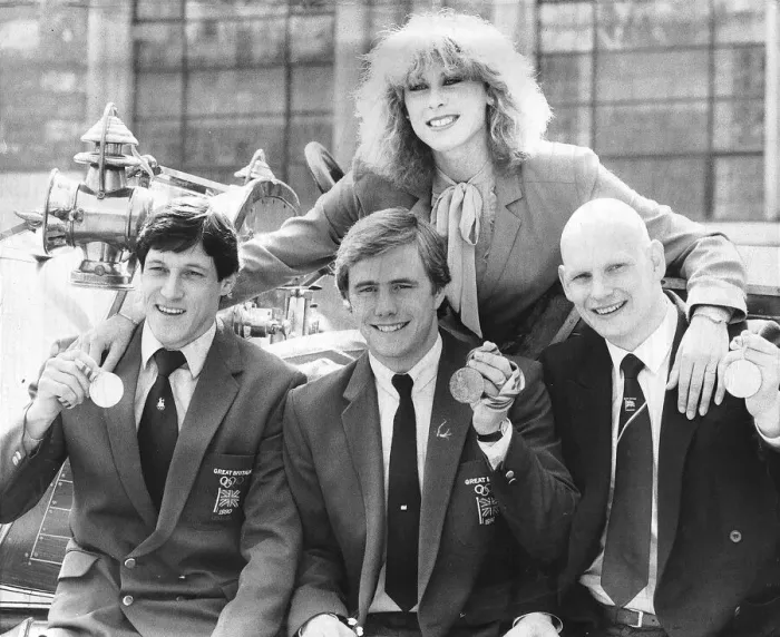 Framed Print : Sharron Davies 1982 Olympic Swimmer lines up with other British medalists Alan Wells Framed Print : Sharron Davies 1982 Olympic Swimmer lines up with other British medalists Alan Wells