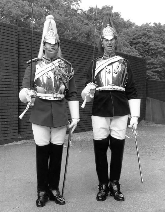 Framed Print : Sheffield Wednesday manager Jack Charlton joins the Household Cavalry for the day in July