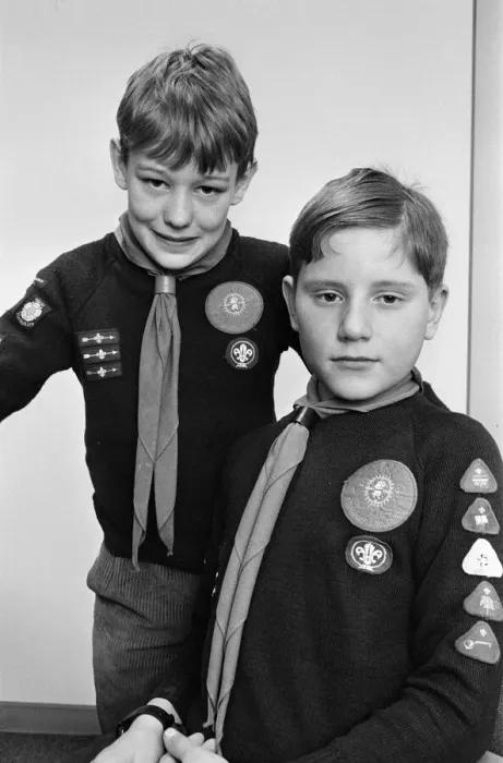 Framed Print : Two Shelley cubs have received gold arrow awards. Matthew Hall (right); 11 Framed Print : Two Shelley cubs have received gold arrow awards. Matthew Hall (right); 11