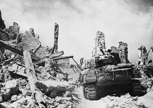 Sherman tanks in the ruins of San Angelo. 20th May 1944