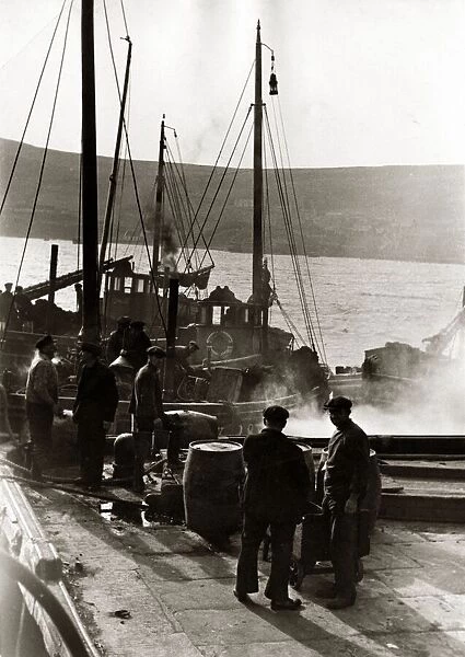 Shetland Fishermen bringing in their catch after a days fishing Fishing Industry