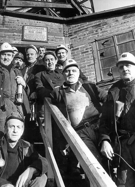 The last shift going down at Burradon Colliery, November 1975
