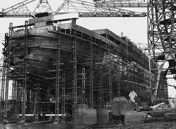 Ship called Sylvania under Construction November 1956 at John Browns Yard at