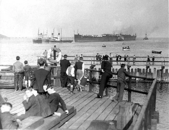 Framed Print : Ship, Dock and watchers Framed Print : Ship, Dock and watchers