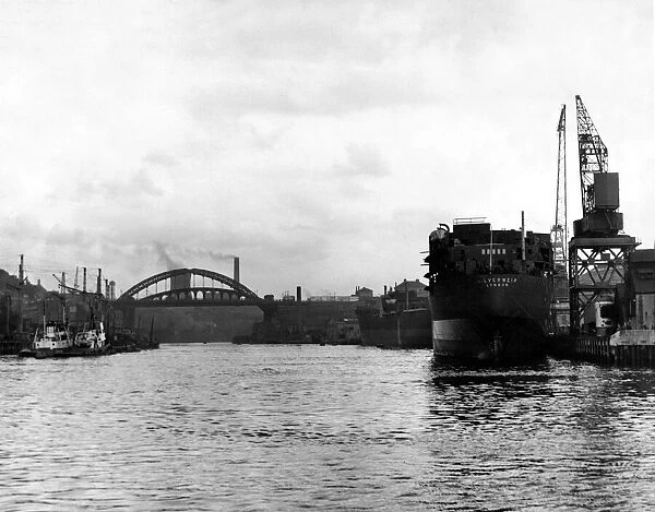 The ship Silverweir docked in the River Wear at Sunderland