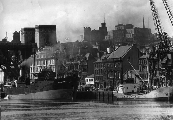 Ships berthed at Newcastle Quayside in April 1961