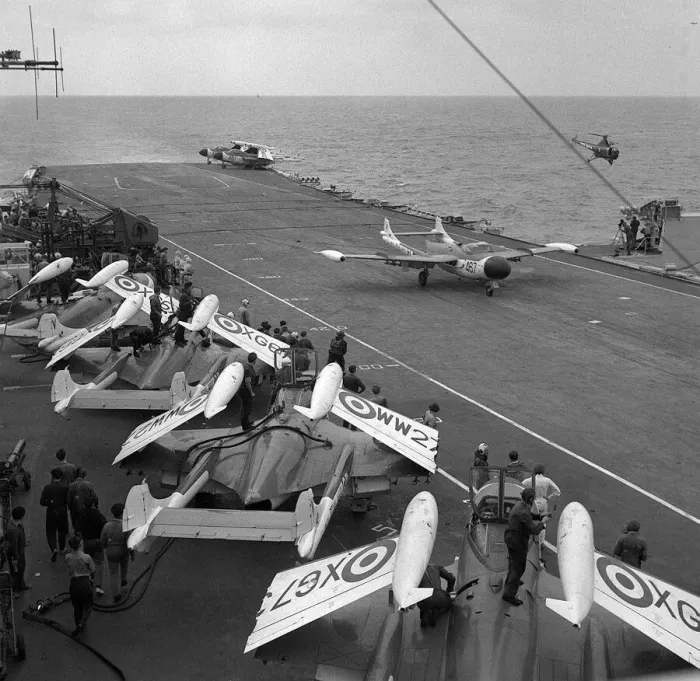 Framed Print : Ships Royal Nany Aircraft Carrier HMS Victorious 1959 A deHavilland Sea Venom of Framed Print : Ships Royal Nany Aircraft Carrier HMS Victorious 1959 A deHavilland Sea Venom of