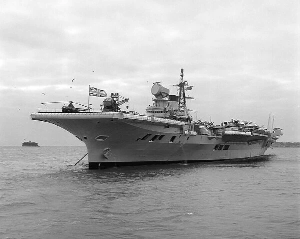 Ships Royal Navy Aircraft Carrier HMS Victorious August 1959 at anchor in the Solent