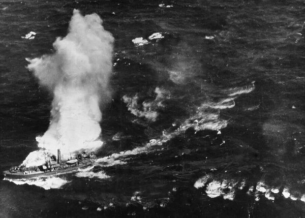 Two ships were sunk - a merchant vessel and an escort ship