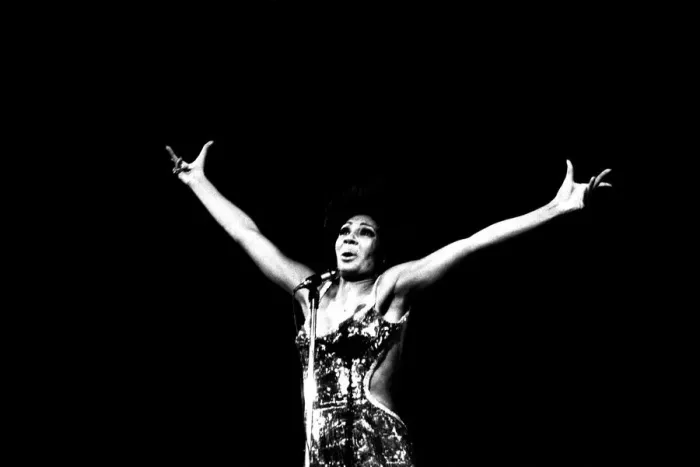 Framed Print : Shirley Bassey performing on stage in concert at Newcastle City Hall 30th April 1971 Framed Print : Shirley Bassey performing on stage in concert at Newcastle City Hall 30th April 1971