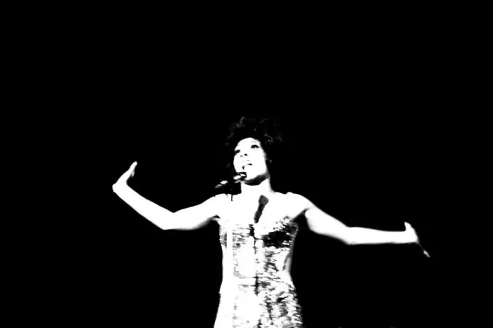 Framed Print : Shirley Bassey performing on stage in concert at Newcastle City Hall 30th April 1971 Framed Print : Shirley Bassey performing on stage in concert at Newcastle City Hall 30th April 1971