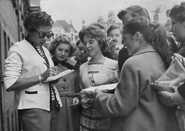 Shirley Bassey signing autographs. 1st September 1957. *PATAGONIA director Marc Evans
