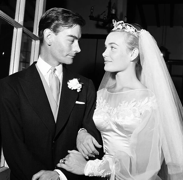Shirley Eaton, TV and Film Actress aged 21, wedding to Colin Lenton Rowe aged 27