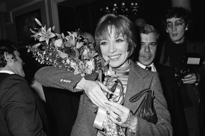 Framed Print : Shirley MacLaine at the White Elephant club in Westminster for a party to celebrate her