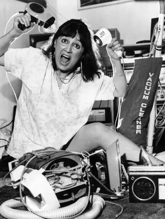 Framed Print : Shock-Horror... another appliance gets the treatment from live-wire Mandy Boardman