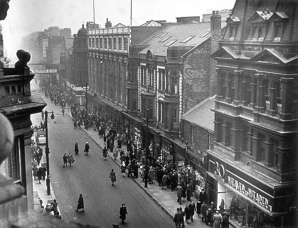 Shoppers are out in force in King Street, South Shields. April, 1949