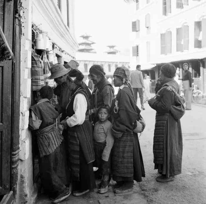 Framed Print : Shoppers gather outside a general store off Durbar Square in Katmandu, Nepal Framed Print : Shoppers gather outside a general store off Durbar Square in Katmandu, Nepal