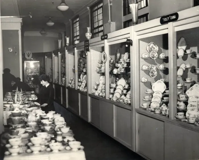 Framed Print : Shopping lewiss store china department argyle street Glasgow 1956 Framed Print : Shopping lewiss store china department argyle street Glasgow 1956