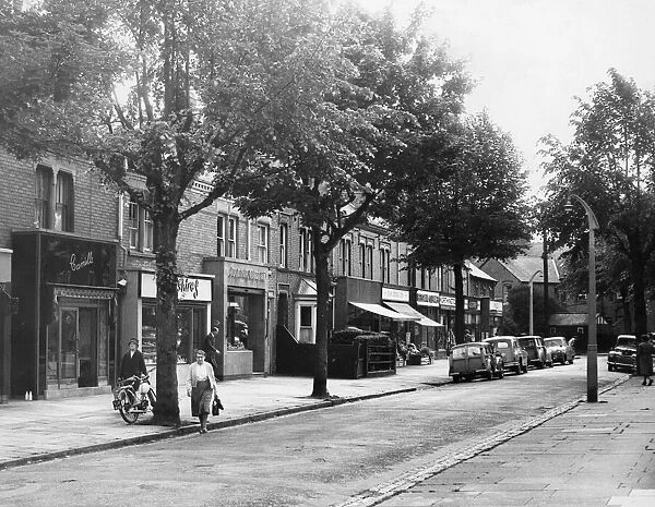 The shops on Allandale Road, Leicester. 30th June 1961