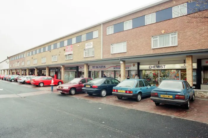 Framed Print : Shops at Berwick Hills new complex, Middlesbrough, 17th April 1998 Framed Print : Shops at Berwick Hills new complex, Middlesbrough, 17th April 1998