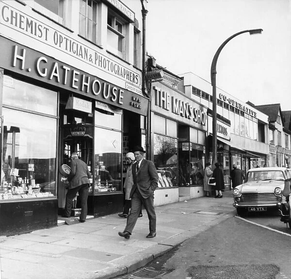 Shops on the cardiff Road, Caerphilly. 17th April 1964