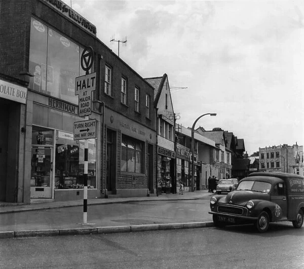 Shops on Cardiff Road, Caerphilly. August 1963