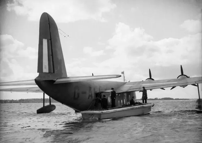 Framed Print : Shorts S30 Empire Flying Boat G-AFCZ named Clare owned and operated by BOAC Framed Print : Shorts S30 Empire Flying Boat G-AFCZ named Clare owned and operated by BOAC