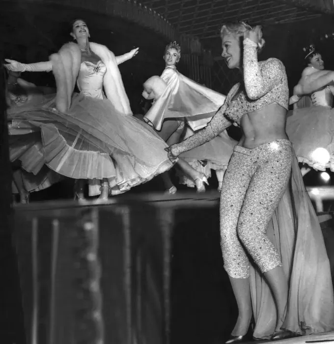 Framed Print : Showgirls 1958 Pigalle Restaurant London singer Pat Dahl of Surbiton Surrey