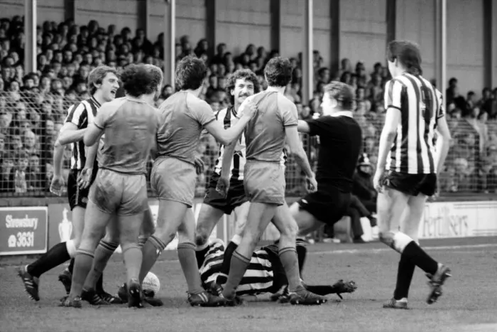 Framed Print : Shrewsbury 2 v. Newcastle 2. March 1984 MF14-26-033 Framed Print : Shrewsbury 2 v. Newcastle 2. March 1984 MF14-26-033