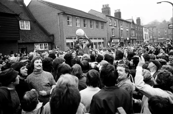 Framed Print : Shrove Tuesday and Ash Wednesday herald, in Ashbourne, Derbyshire Framed Print : Shrove Tuesday and Ash Wednesday herald, in Ashbourne, Derbyshire