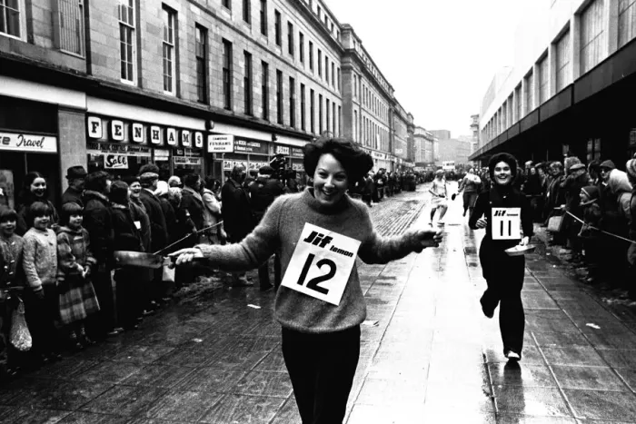 Framed Print : The Shrove Tuesday Jiff Lemons Pancake Race in Clayton Street Framed Print : The Shrove Tuesday Jiff Lemons Pancake Race in Clayton Street
